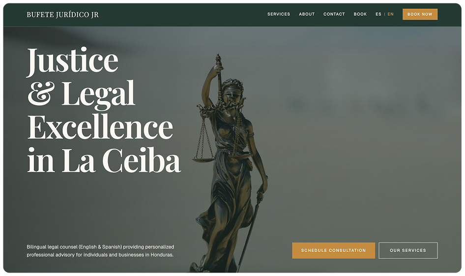 Bufete Juridico JR website