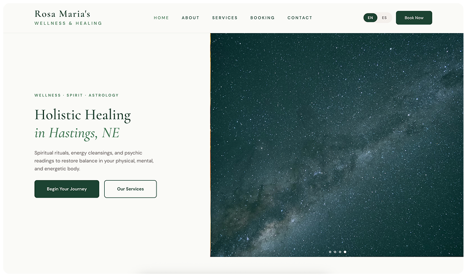 Rosa Maria's Wellness website